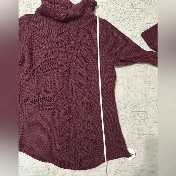 Anthropologie Moth Beautiful Cozy Burgundy Sweater Size M - Picture 11 of 11